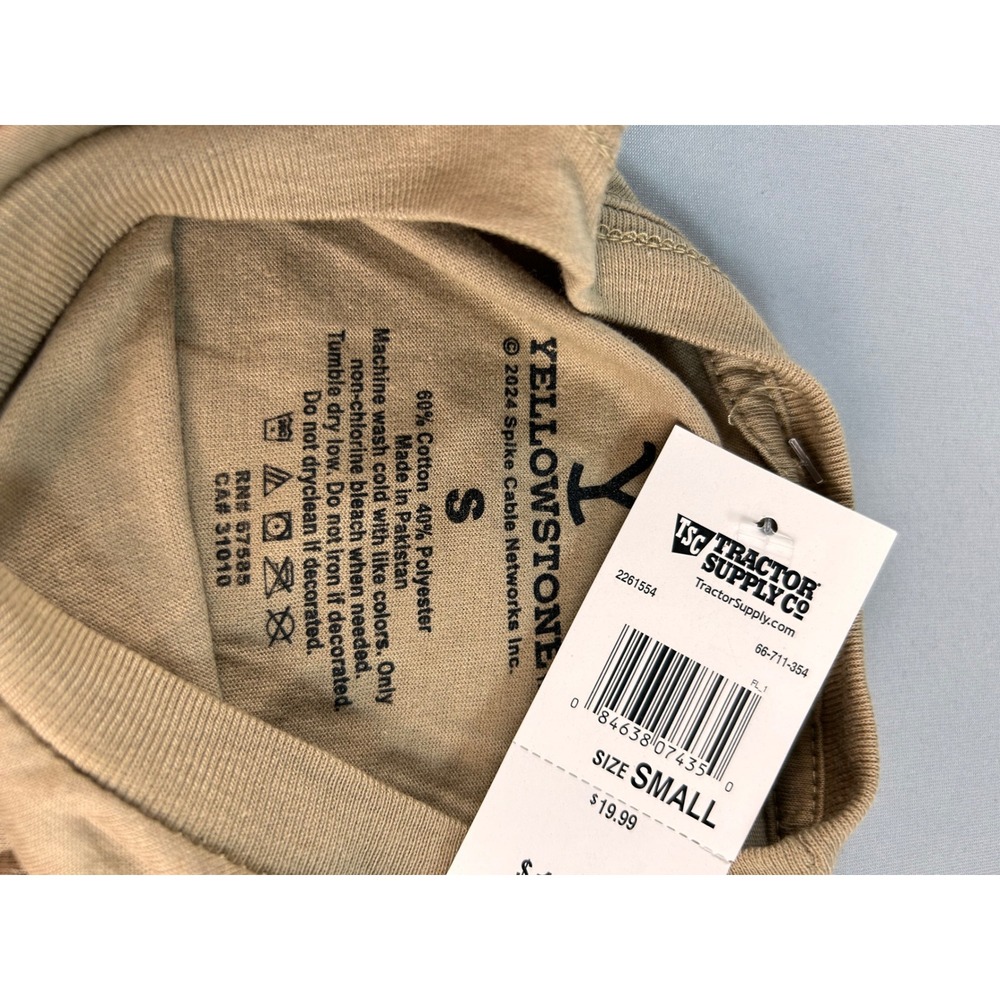 Yellowstone Dutton Ranch Ride For The Brand Rip Wheeler Graphic Tee‎ Tan Small - Picture 7 of 8